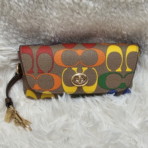Coach Accessories - COACH Pride Rainbow Signature Canvas Sunglass Case Pride Collection Coach Bags